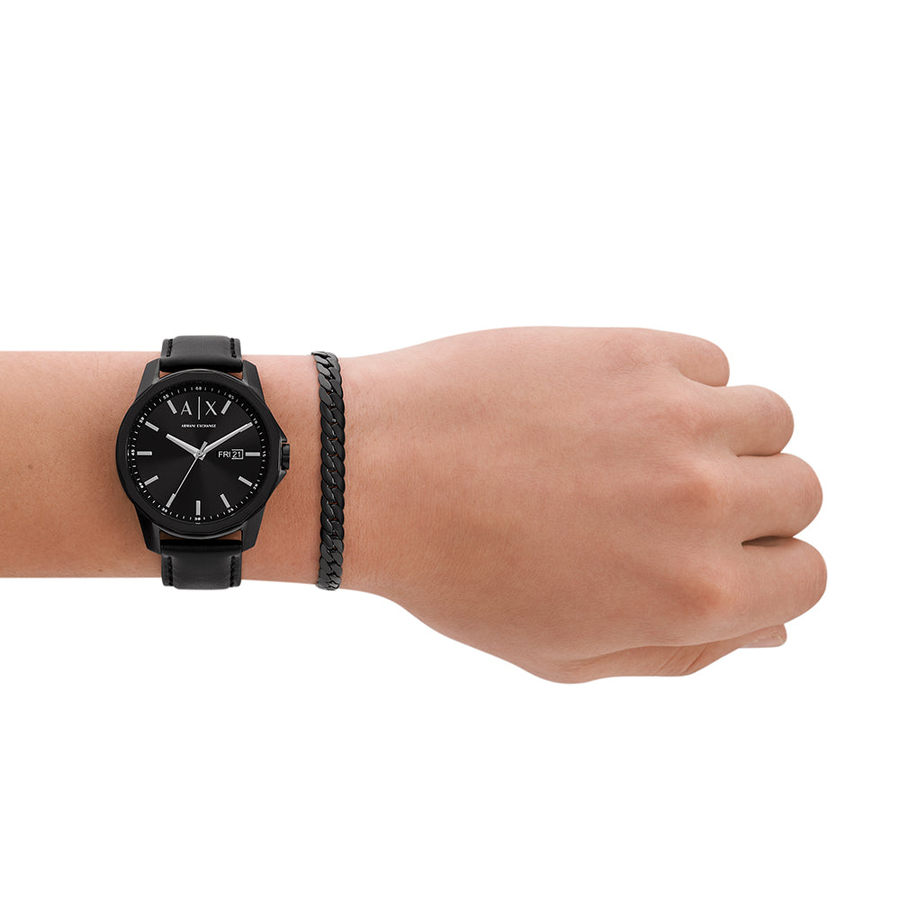 Relógio Ax-Armani Exchange Banks Masculino Análogo Couro