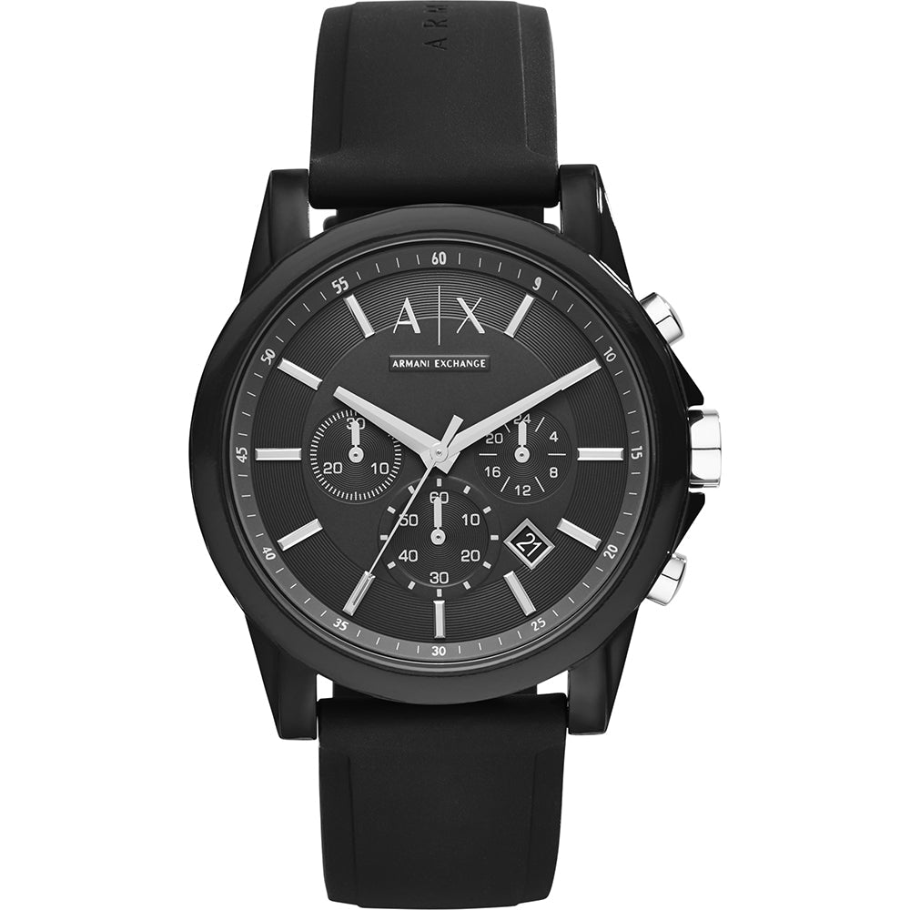 Relógio Ax-Armani Exchange Outerbanks Masculino Crono Silicone