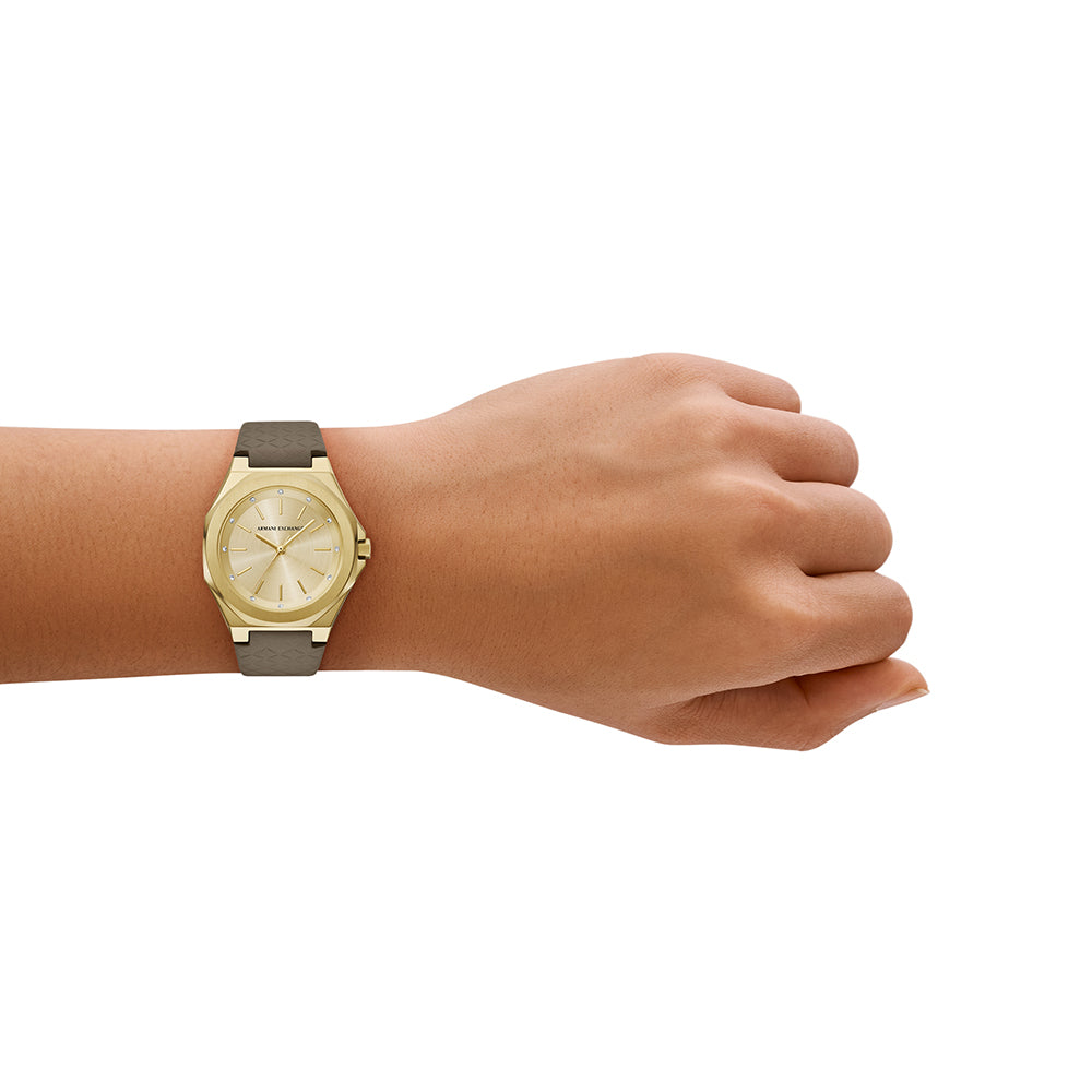 Relógio Ax-Armani Exchange Andrea feminino Análogo Couro