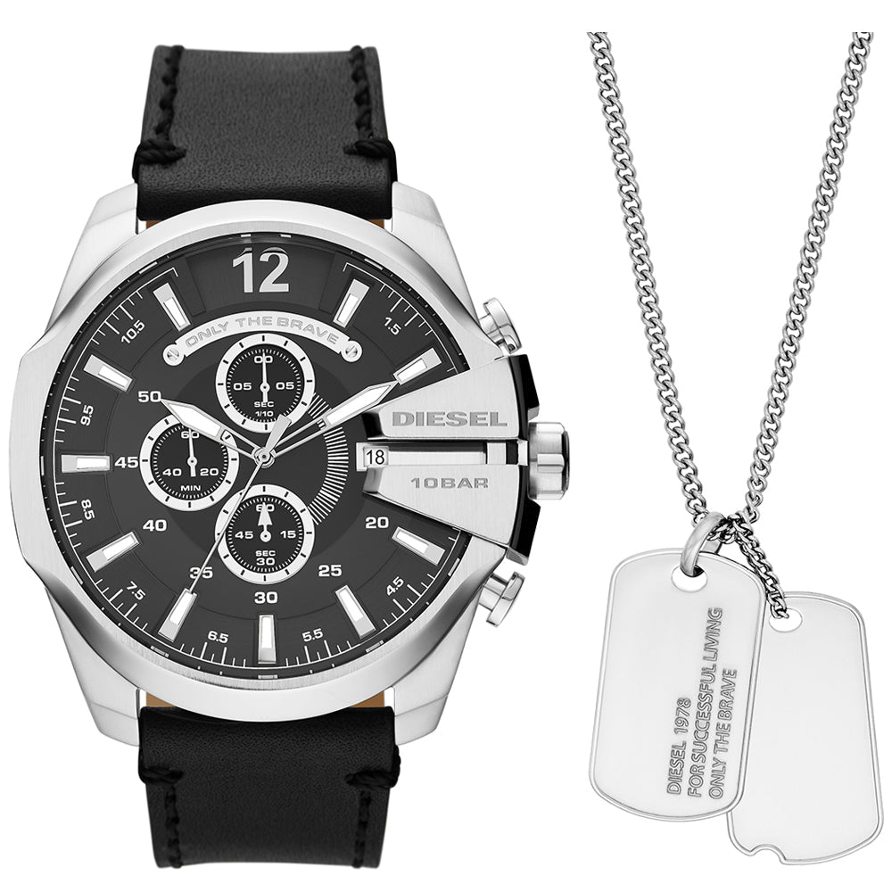 Relógio Diesel Mega Chief Masculino Análogo Couro