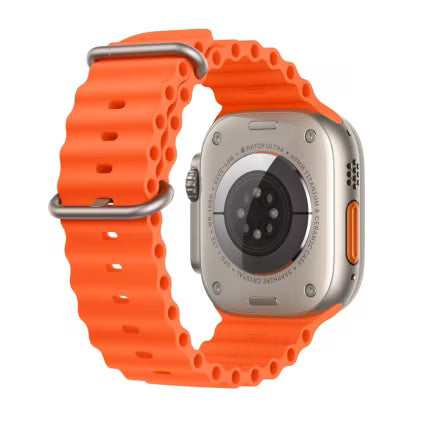 Apple Watch Ultra 2 GPS + Cellular • Caixa de titânio – 49 mm • Pulseira Oceano laranja (Neutro em Carbono)